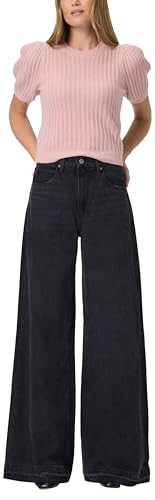 PAIGE Women's Cameron Wide Leg w/Undone Finished Hem, Boho Black, 25 | Amazon (US)