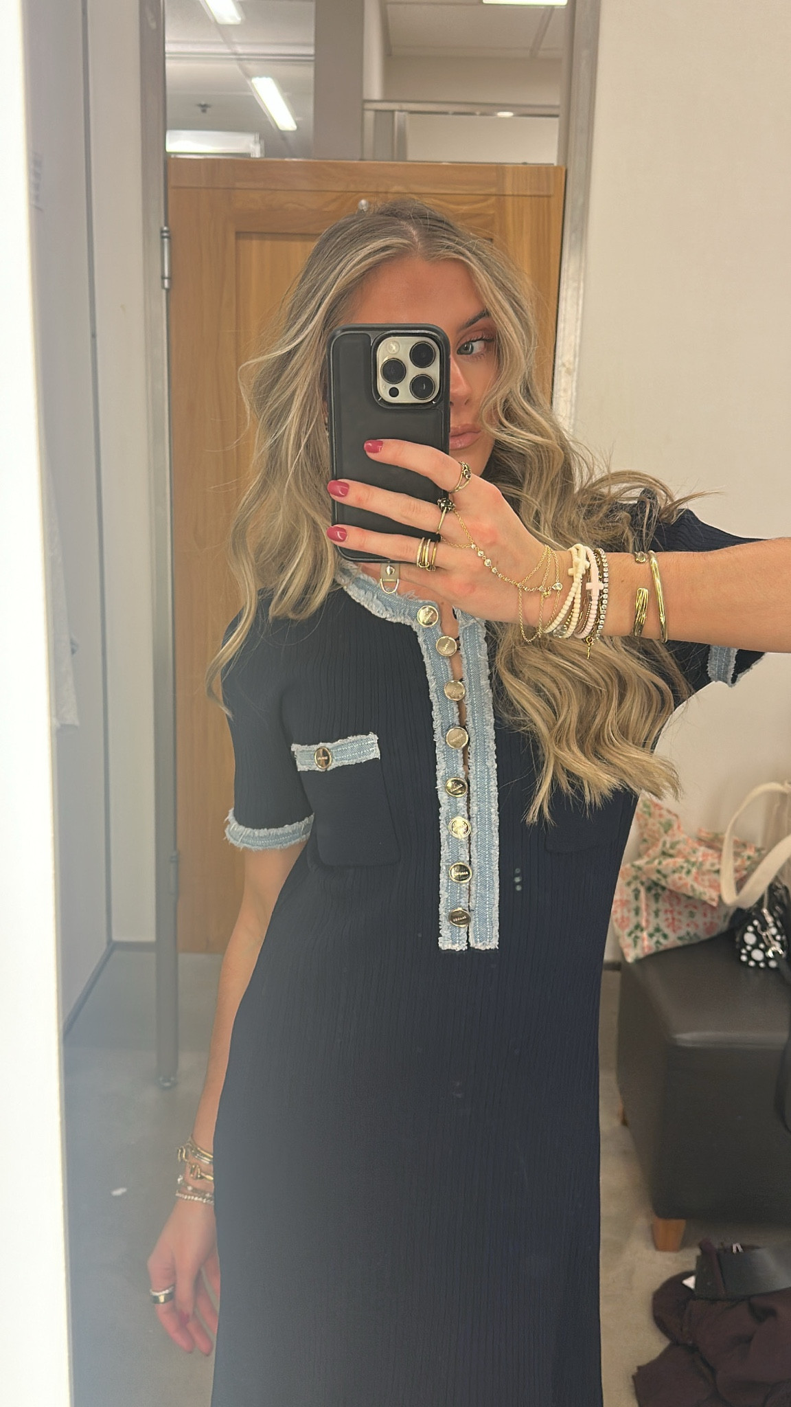 Sandro knit denim dress from rent the runway my code is “RTRXSVOSEN50”. My shoes are Steve Madden ballet jelly flats. 

#outfit #fashion #style #ootd #ootn #outfitoftheday #fashionstyle  #outfitinspiration #outfitinspo #tryon #tryonhaul #lookbook #outfitideas #currentlywearing #styleinspo #outfitinspiration outfit, outfit of the day, outfit inspo, outfit ideas, styling, try on, fashion, affordable fashion. 

#LTKootd #LTKSaleAlert #LTKWorkwear