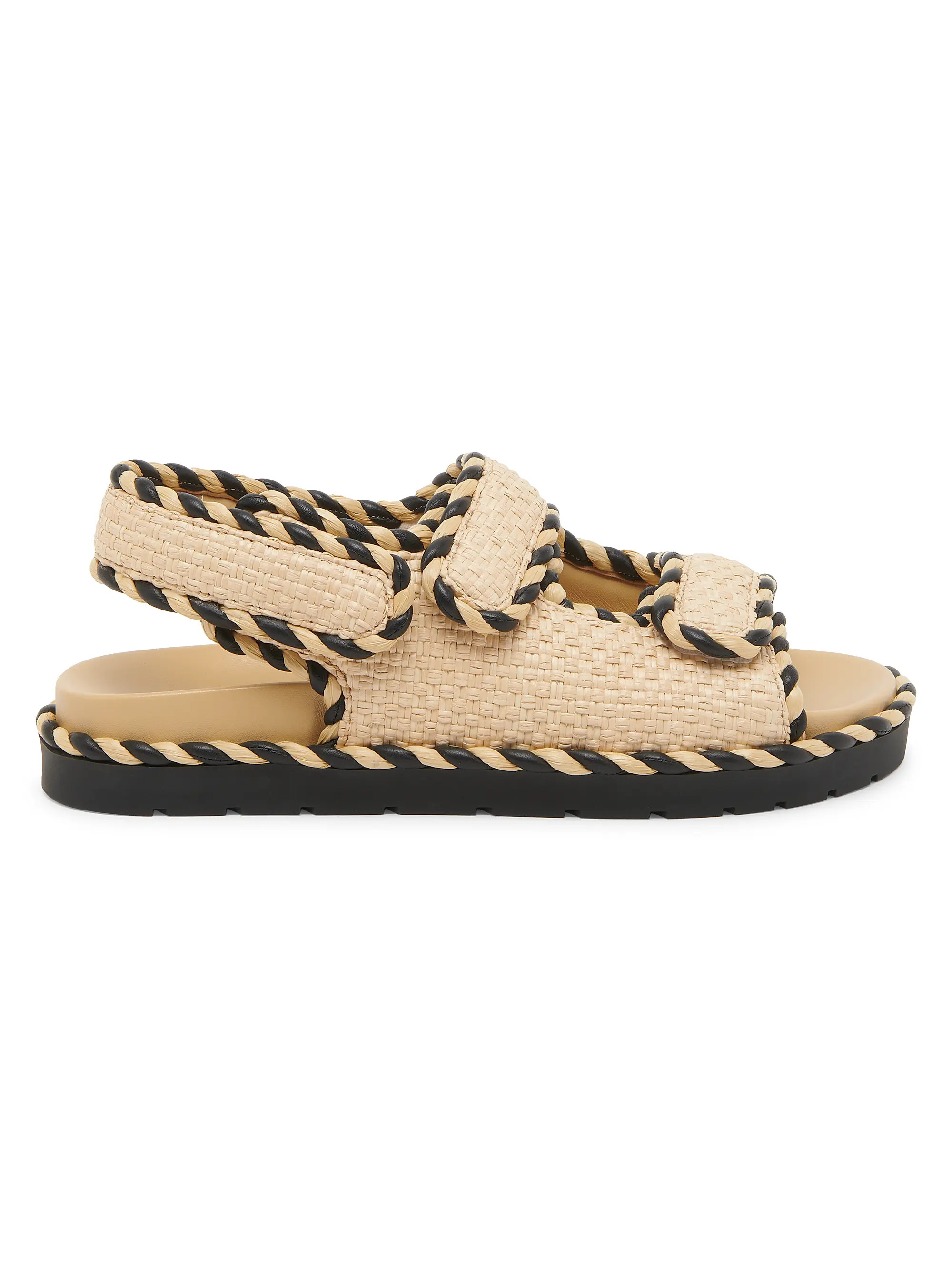 Jack Striped Raffia Sandals | Saks Fifth Avenue