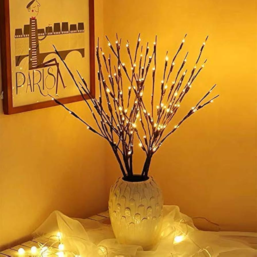 EAMBRITE 3PK Brown Lighted Twig Branches Pathway Light with 30" 60 LED Warm White Bulbs for Outdo... | Amazon (US)