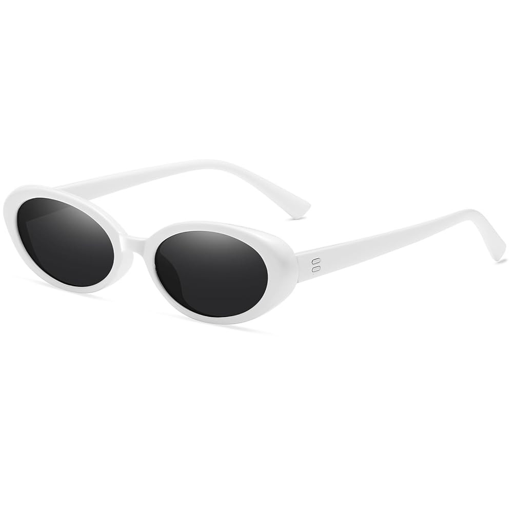 Retro Oval Sunglasses for Women Men Fashion Small Oval Sunglasses 90s Vintage Shades | Amazon (US)