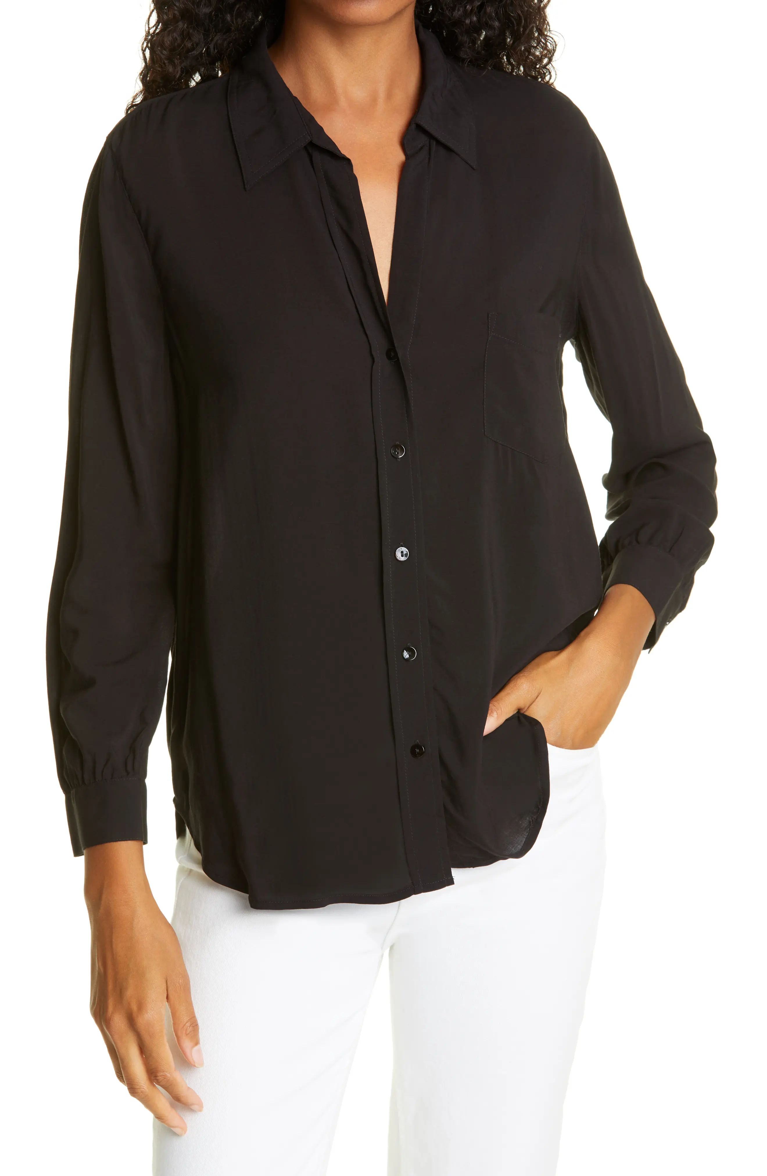 Women's Rails Noemi Women's Button-Up Shirt, Size Medium - Black | Nordstrom