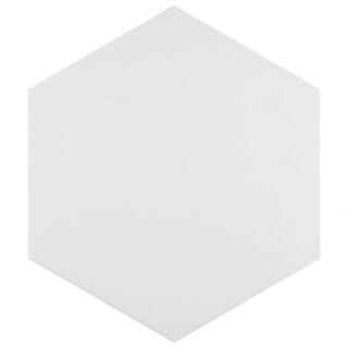 Merola Tile Apini Hex Matte White 9 in. x 11 in. Porcelain Floor and Wall Tile (7.33 sq. ft./Case... | The Home Depot
