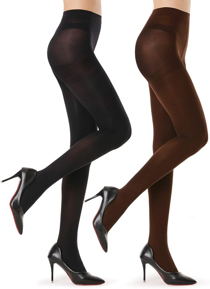 G&Y 2 Pairs Semi Opaque Tights for Women - 40D Microfiber Control Top Pantyhose | Amazon (US)