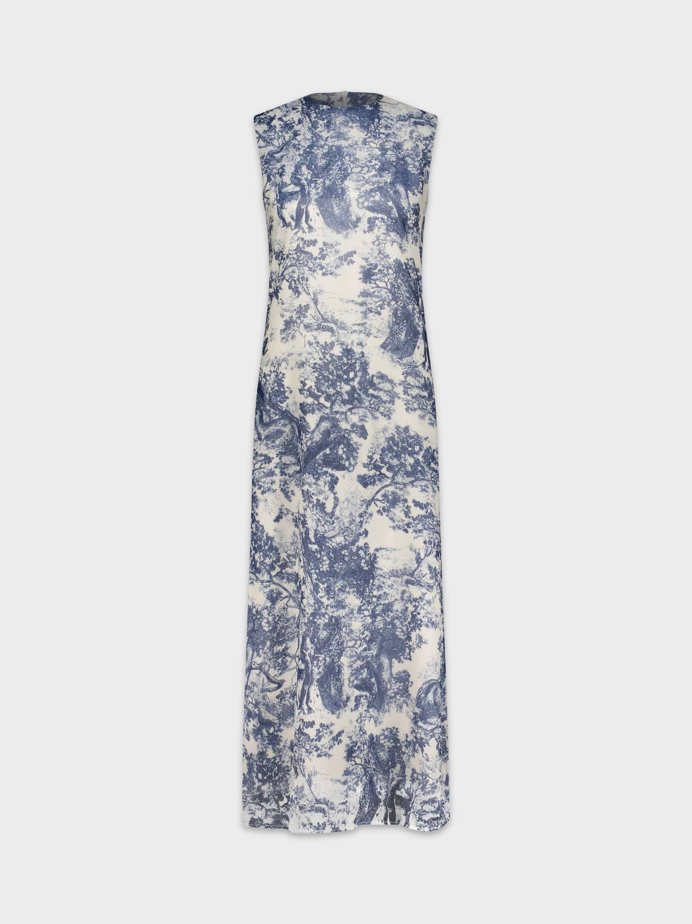 PRINTED CREW SLIPDRESS-TOILLE DESIGN | Fame On central