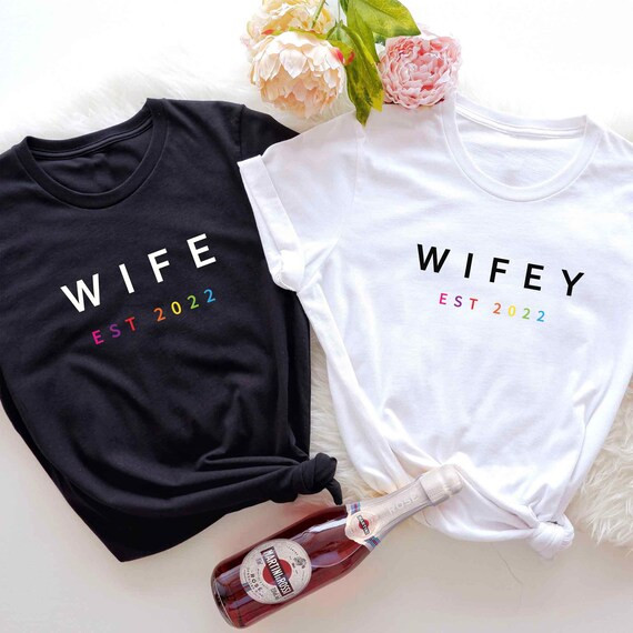 LGBTQ Wife or Wifey Rainbow Pride Custom Year Shirt Lesbian | Etsy | Etsy (US)