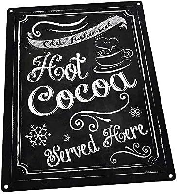 OMSC Hot Cocoa Metal Sign, Winter, Holiday, Christmas, Kitchen Decor | Amazon (US)
