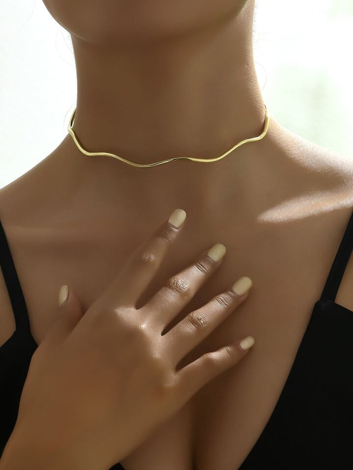 Single European And American Style Ins Minimalist Wave-Shaped Choker, Faux Pearl  Replica Decorat... | SHEIN