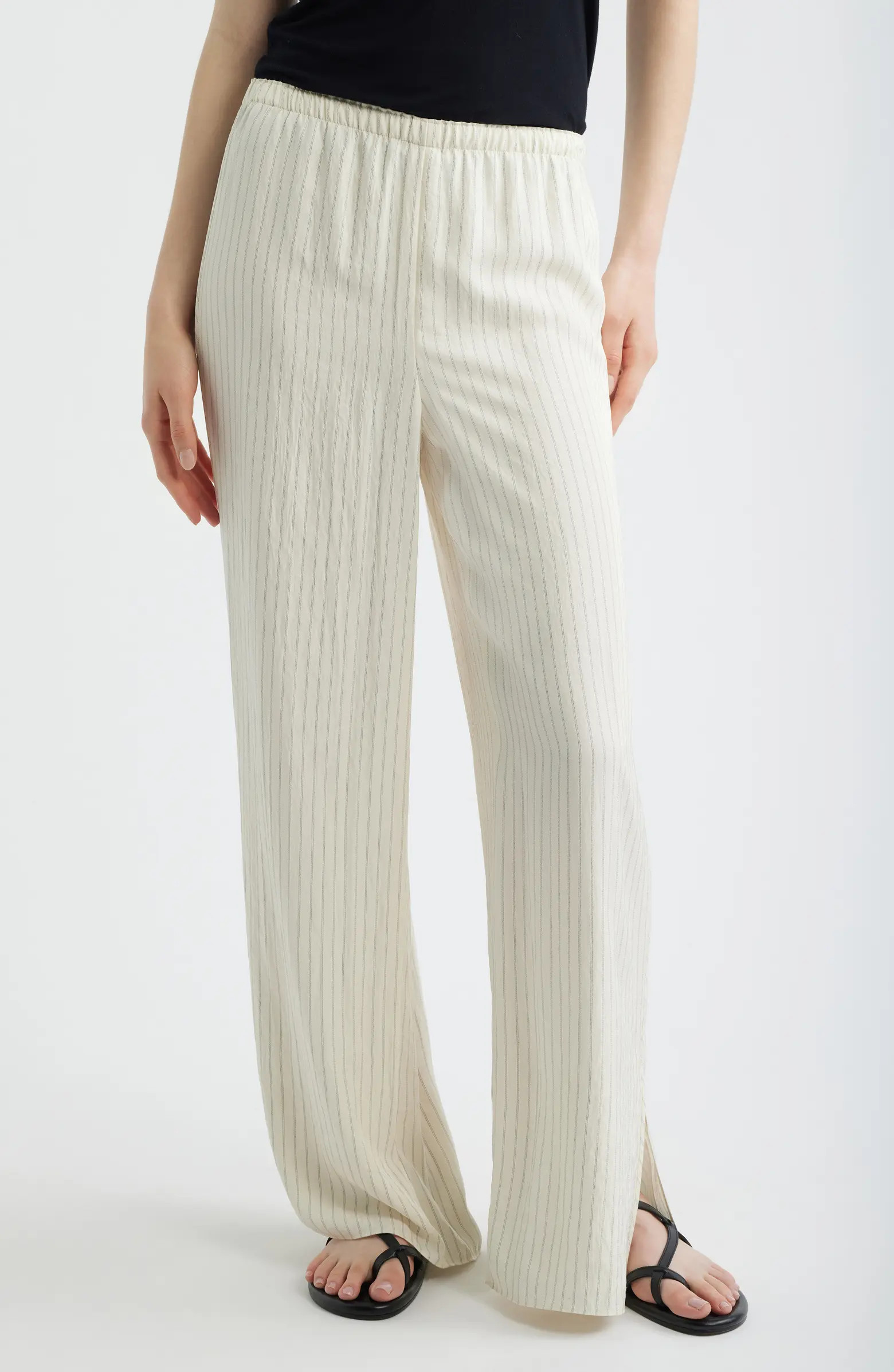 Theory Slit Hem Wide Leg Pants | Nordstrom | Nordstrom