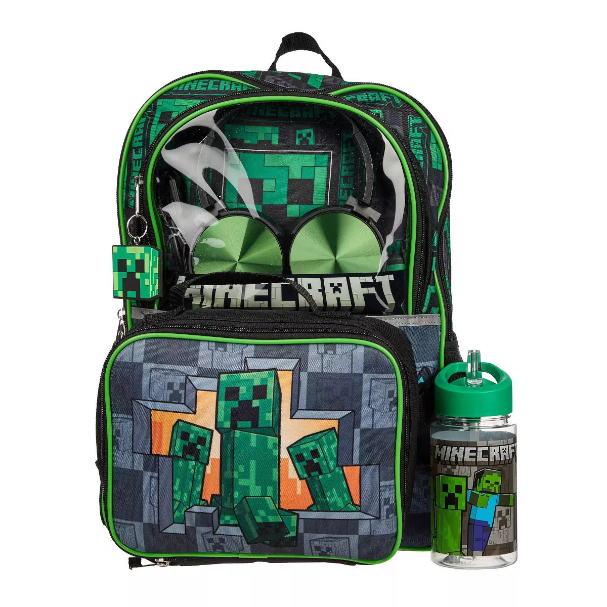 Minecraft Kids' 5pc 16" Backpack Set with Headphones and Lunch Bag | Target