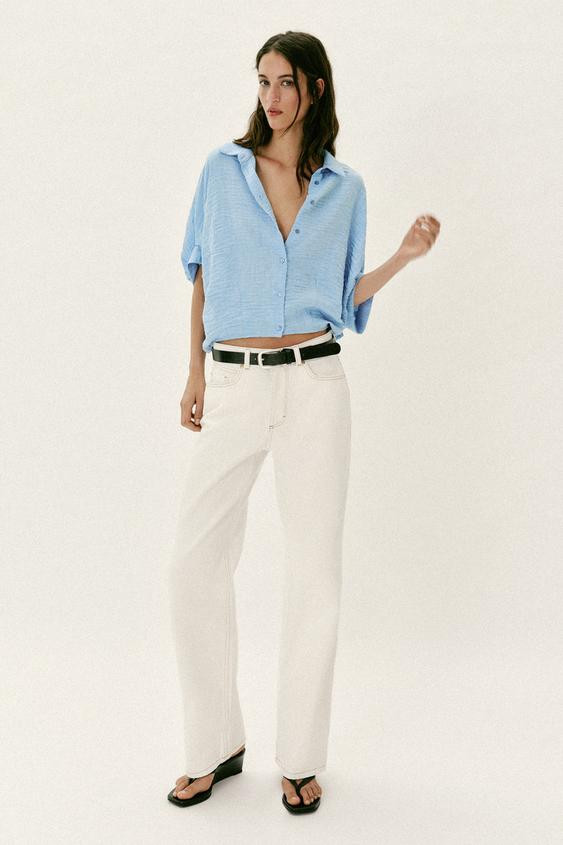 SHORT SLEEVE BALLOON SHIRT | Zara UK
