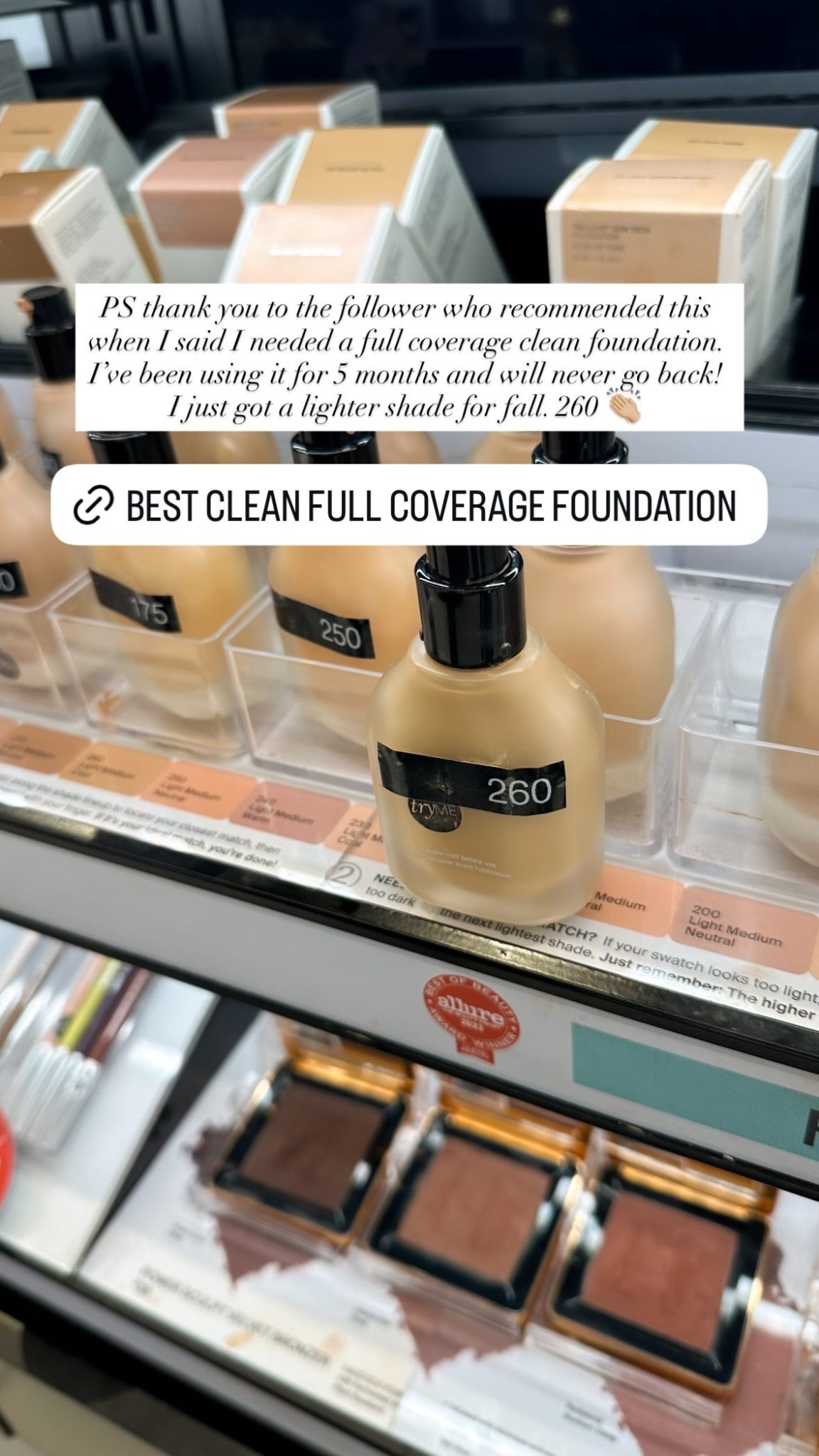 Best clean full coverage foundation! I wear shade 260 in the fall/winter. I have a light olive green tan skin tone. Beauty, makeup, Sephora, Haus Labs, skincare. 

#LTKBeauty #LTKSeasonal #LTKFindsUnder50