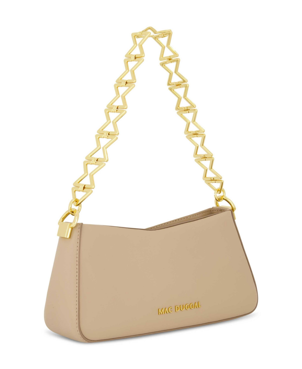 Nappa Leather Gold Strap Shoulder Bag - Taupe | Macy's