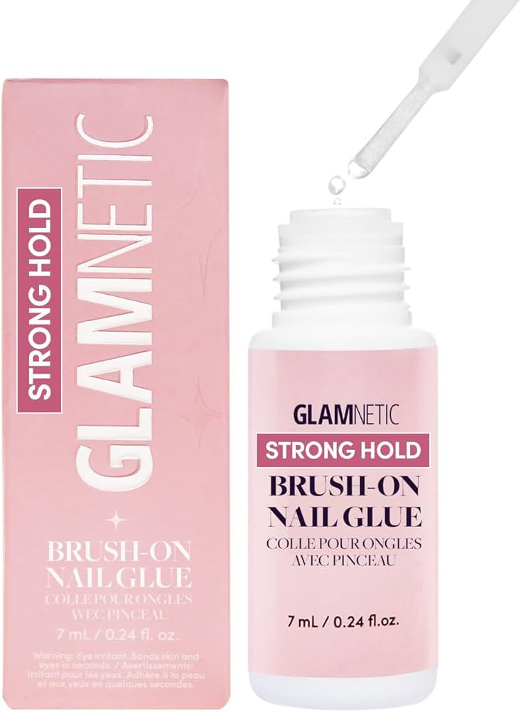 Glamnetic Super Strong Brush On Nail Glue | Brush Tip Applicator, Mess Free, Travel Friendly, Veg... | Amazon (US)