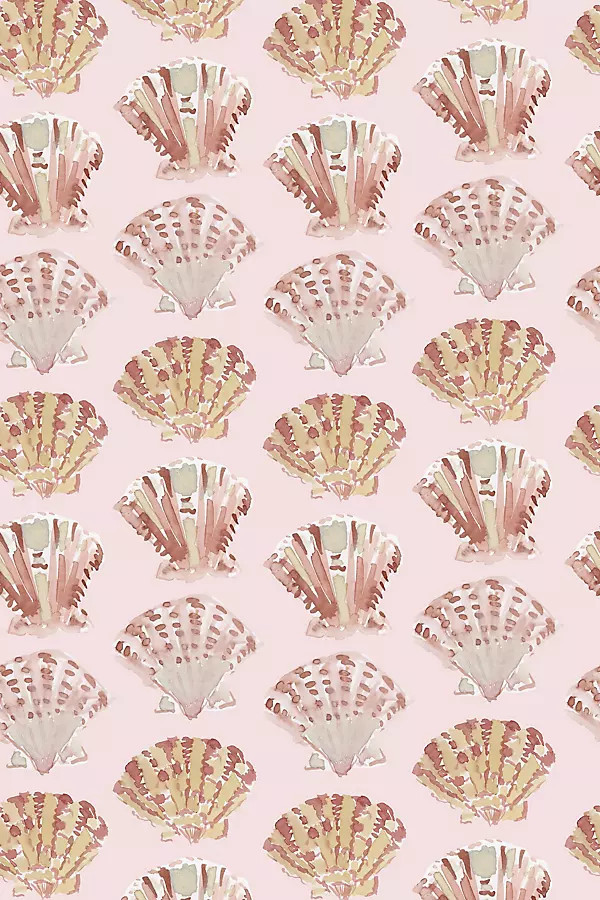 Scallops Blush Coastal Peel-and-Stick Wallpaper | Anthropologie (US)