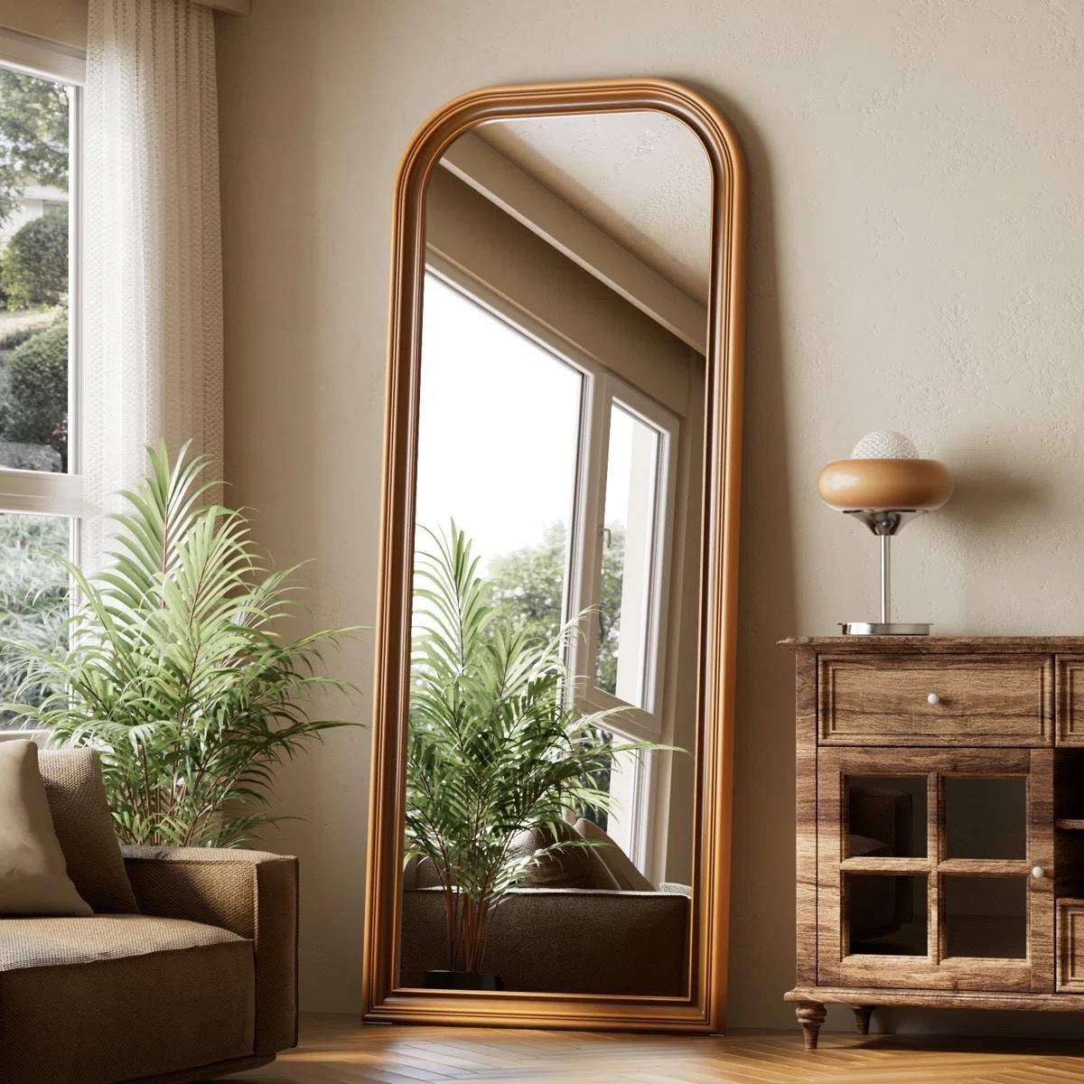 Inspired by boutique hotel interiors, this oversized arched mirror brings light, elegance, and a sense of space to any room. ON SALE and under $250.

Keywords: Full-length mirror, full-length floor mirror, full-length arched mirror, wooden arched mirror, gold arched mirror, vintage full-length mirror, farmhouse full-length mirror, arched floor mirror, full length mirror oversized, leaning mirror, bedroom mirror decor, bedroom, living room, home refresh, home decor, oversized mirror

#LTKHome #LTKSaleAlert #LTKSeasonal