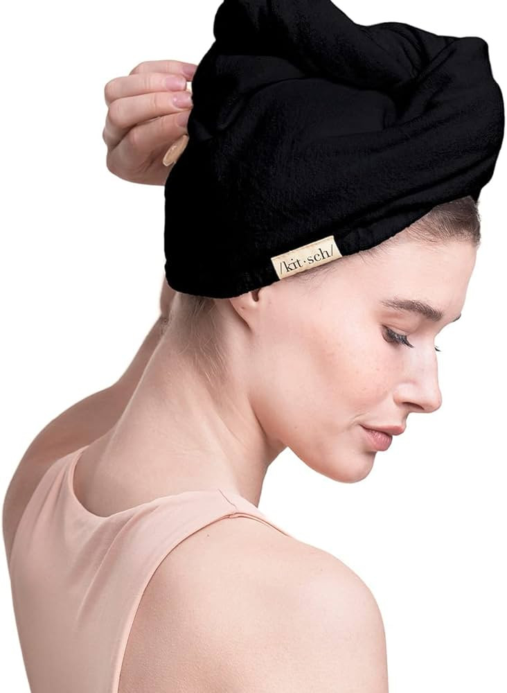 Kitsch Microfiber Hair Towel Wrap - Quick Dry Curly Hair Wraps for Women Wet Hair | Microfiber To... | Amazon (US)