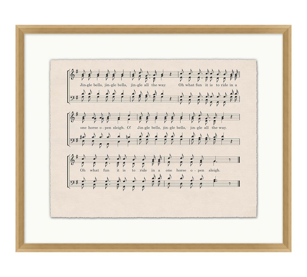 Jingle Bells Refrain Framed Print | Pottery Barn (US)
