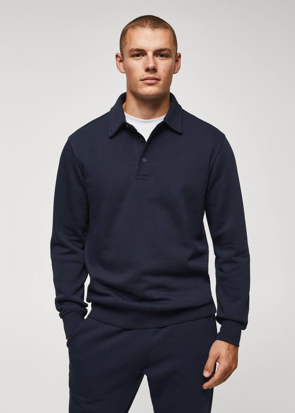 Cotton polo sweatshirt -  Men | Mango Man USA | MANGO (US)