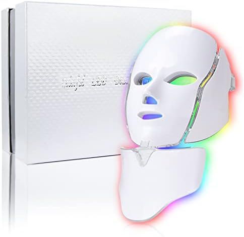 7 Color Led Face Mask Blue Light Therapy Red Light Therapy Skin Rejuvenation Facial Skin Care Mask T | Amazon (US)