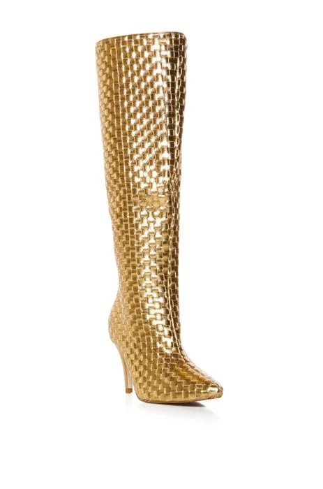 AZALEA WANG CHERIMOYA WOVEN GOLD BOOT | AKIRA