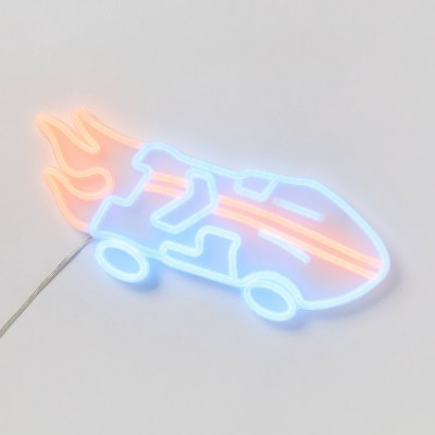 Hot Wheels Retro Neon Flaming Car Kids' Wall Light - Hot Wheels by Pillowfort™ | Target
