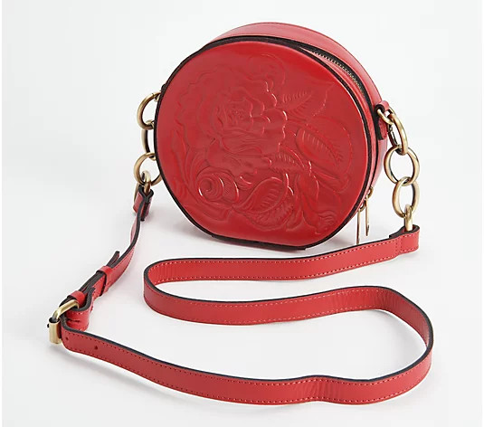 Patricia Nash Leather Devonia Round Large Chain Shoulder Bag - QVC.com | QVC