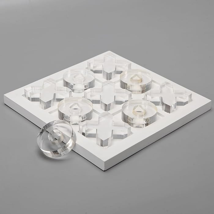 NIKKY HOME Acrylic Tic Tac Toe Wood Board Game Classic Coffee Table Decor Decorative Wooden Trave... | Amazon (US)