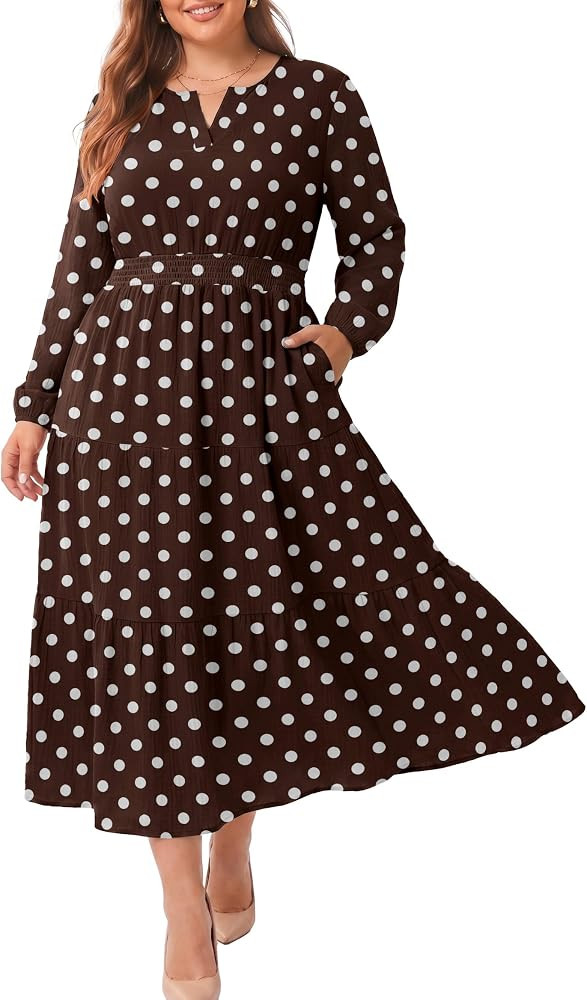 Women's Plus Size Fall Boho Long Sleeve Maxi Dress 2026 | Amazon (US)