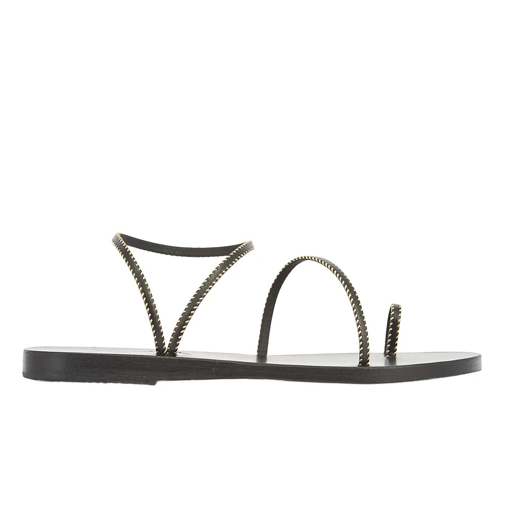Eleftheria Stitch Synthetic Leather Black | Ancient Greek Sandals