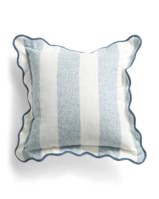 20x20 Outdoor Scalloped Striped Pillow | TJ Maxx