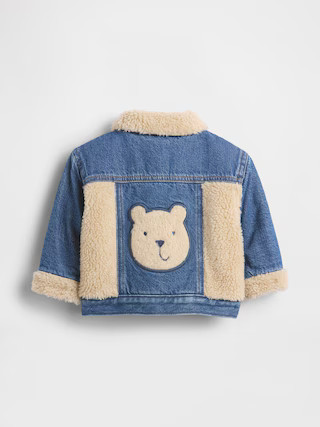 Baby UltraSoft Denim & Sherpa Bear Jacket | Gap (US)