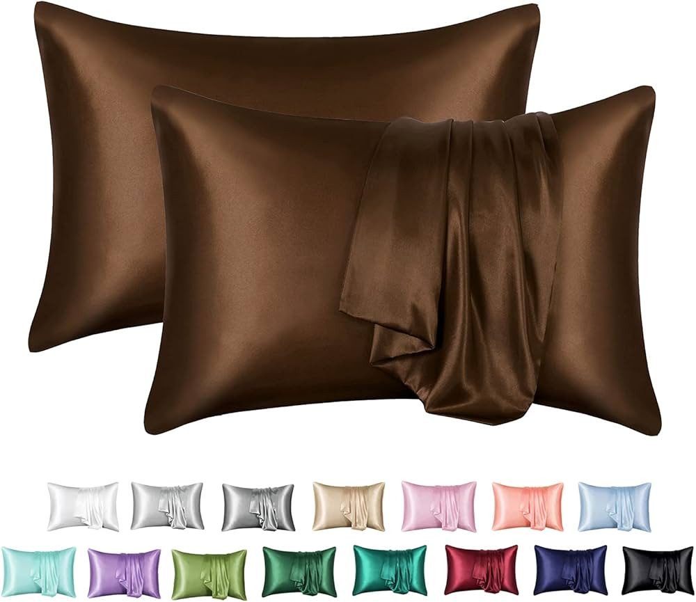 MR&HM Satin Pillowcase for hair and skin, Silk Satin Pillowcase 2 Pack, King Size Pillow Cases Se... | Amazon (US)