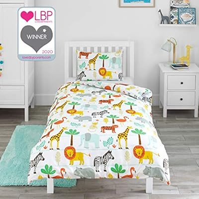 Bloomsbury Mill - Safari Adventure - Jungle Animals - Kids Bedding Set - Junior/Toddler/Cot Bed D... | Amazon (UK)