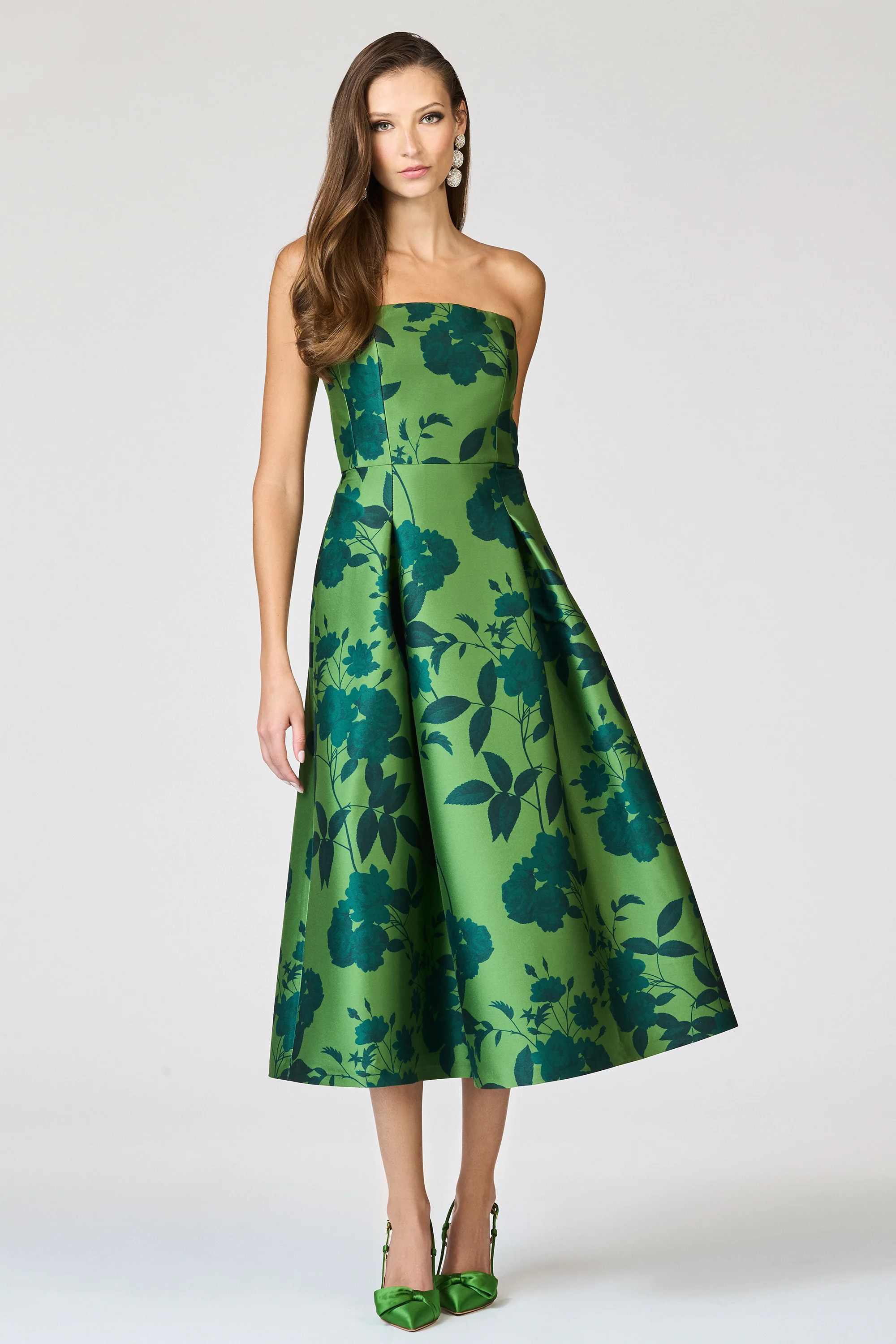SHAY DRESS - EMPRESS GREEN ROSES | Sachin and Babi