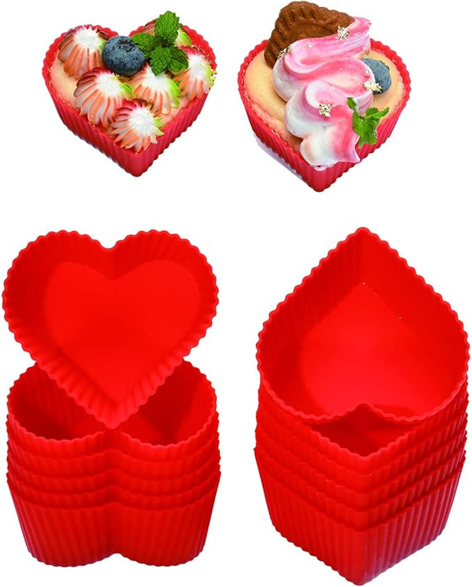 Silicone Baking Cups Cupcake Liners - Non-Stick Pastry Muffin Liner Molds,2.75 Inch Mini Cupcake ... | Amazon (US)