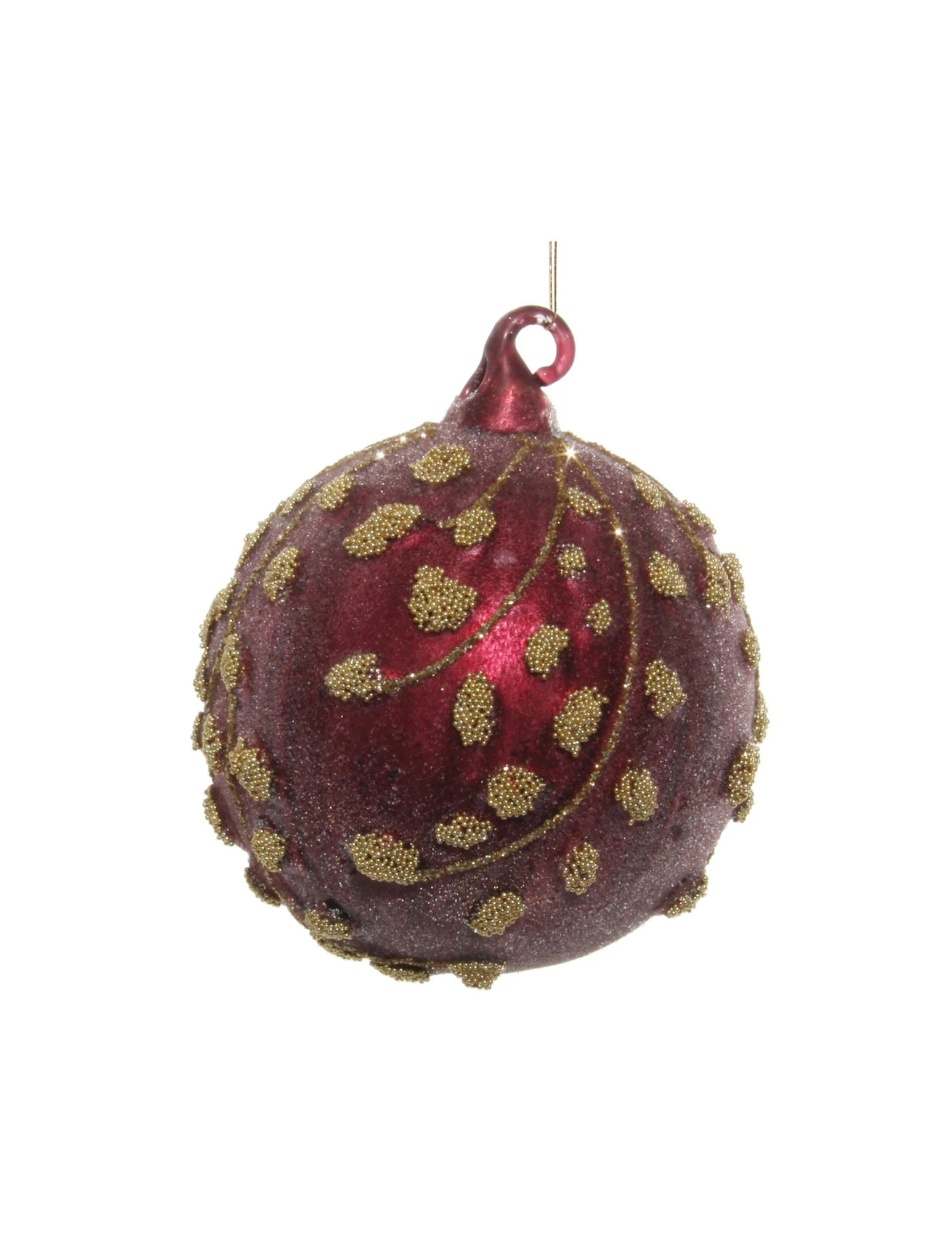 Burgundy Beaded Ornament - Box of 6 | Gatehouse No.1