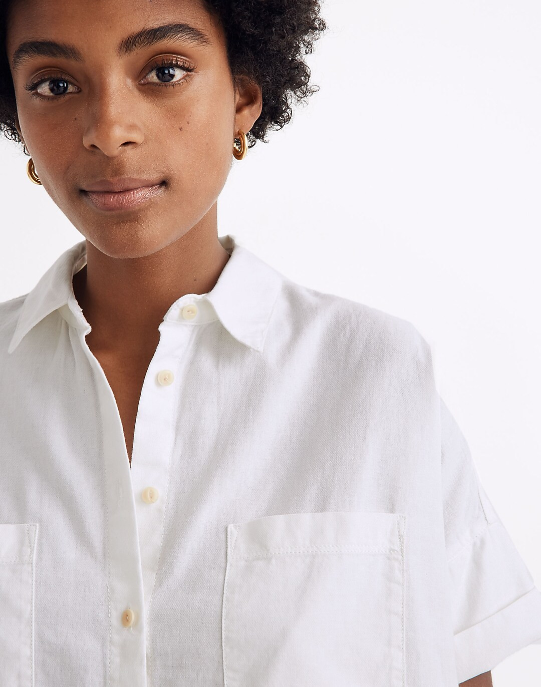 White Cotton Courier Shirt | Madewell