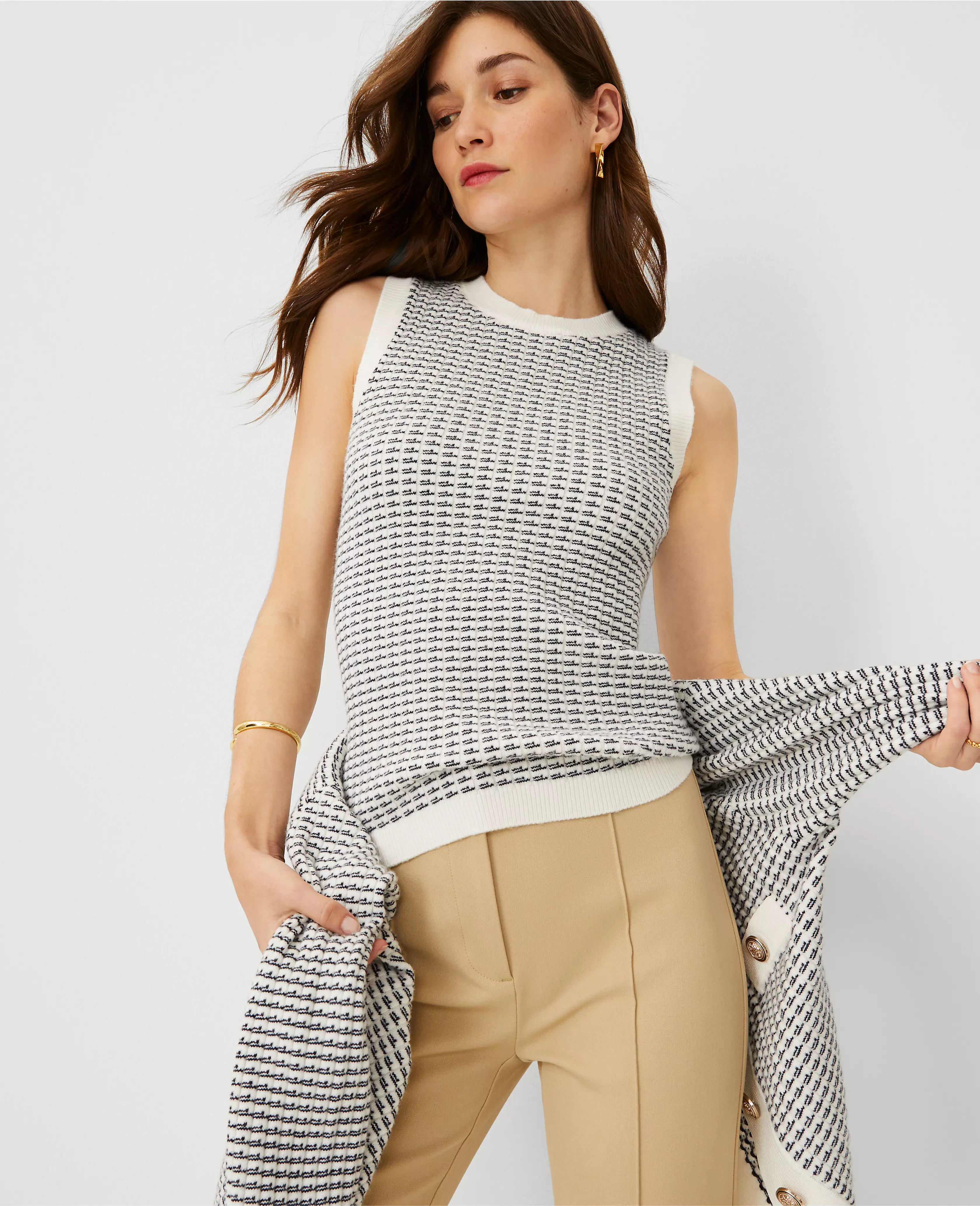 Textured Stitch Shell | Ann Taylor (US)