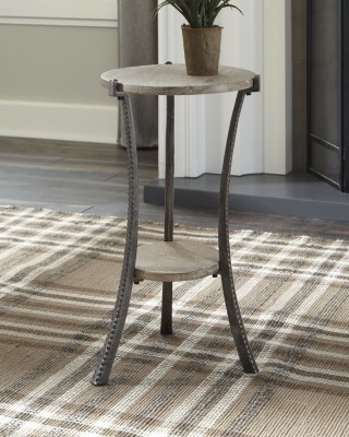 Enderton Accent Table, White Wash/Pewter | Ashley
