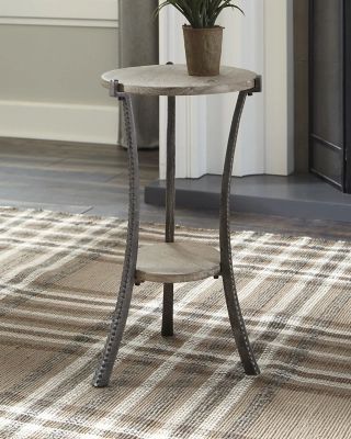 Enderton Accent Table, White Wash/Pewter | Ashley Homestore
