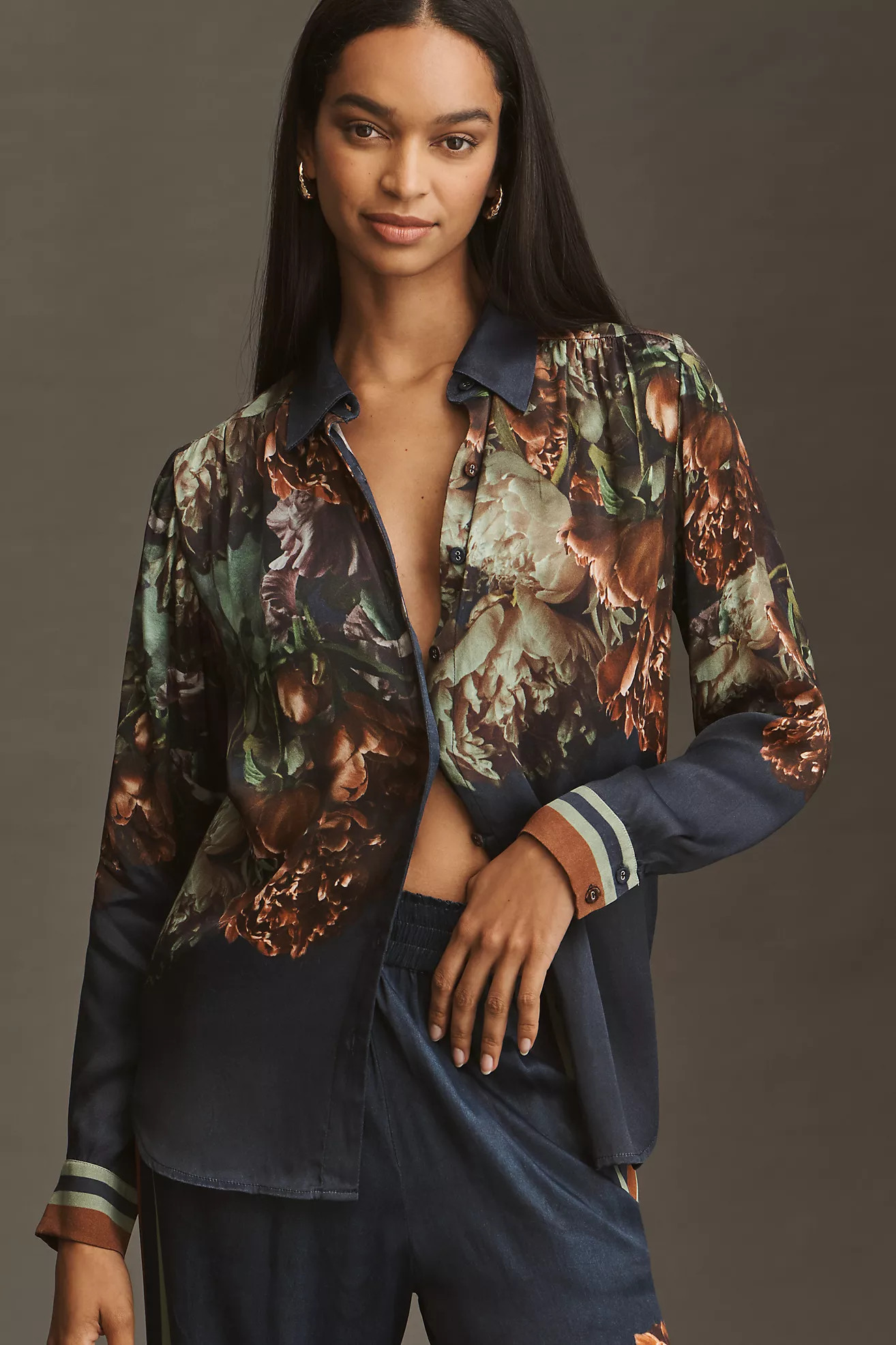 Conditions Apply Blooming Long-Sleeve Collared Blouse | Anthropologie (US)