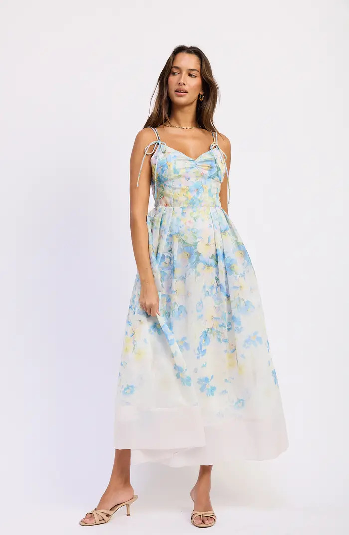 Vivian Tie Straps Midi Dress | Nordstrom