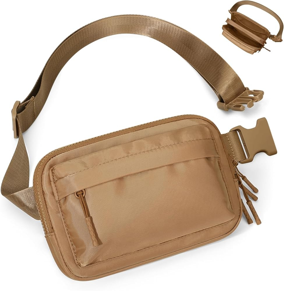 Fanny Packs for Women Men,Belt Bag with 4 Zipper Pockets,Waterproof Crossbody Bag,Fashion Waist P... | Amazon (US)