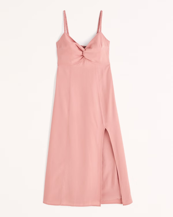 Women's Twist-Front Midi Dress | Women's Dresses & Jumpsuits | Abercrombie.com | Abercrombie & Fitch (US)