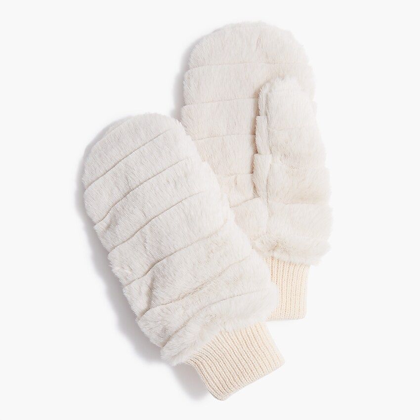 Faux-fur lined mittens | J.Crew Factory