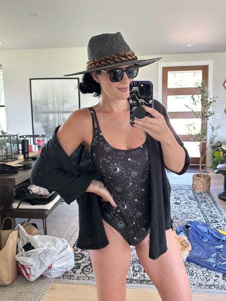 My galaxy one piece swimsuit is only $16! I’m in the large - runs small.

My straw hat is on major sale for only $11.

Linked my sunglasses, cover up, sandals that are on sale and beach bag that is also on sale for $11 from $25!

#LTKSaleAlert #LTKFindsUnder50 #LTKStyleTip