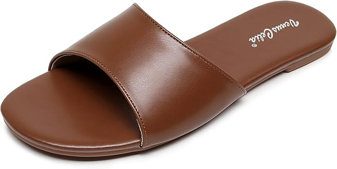 VenusCelia Women's Plain Flat Sandal | Amazon (US)