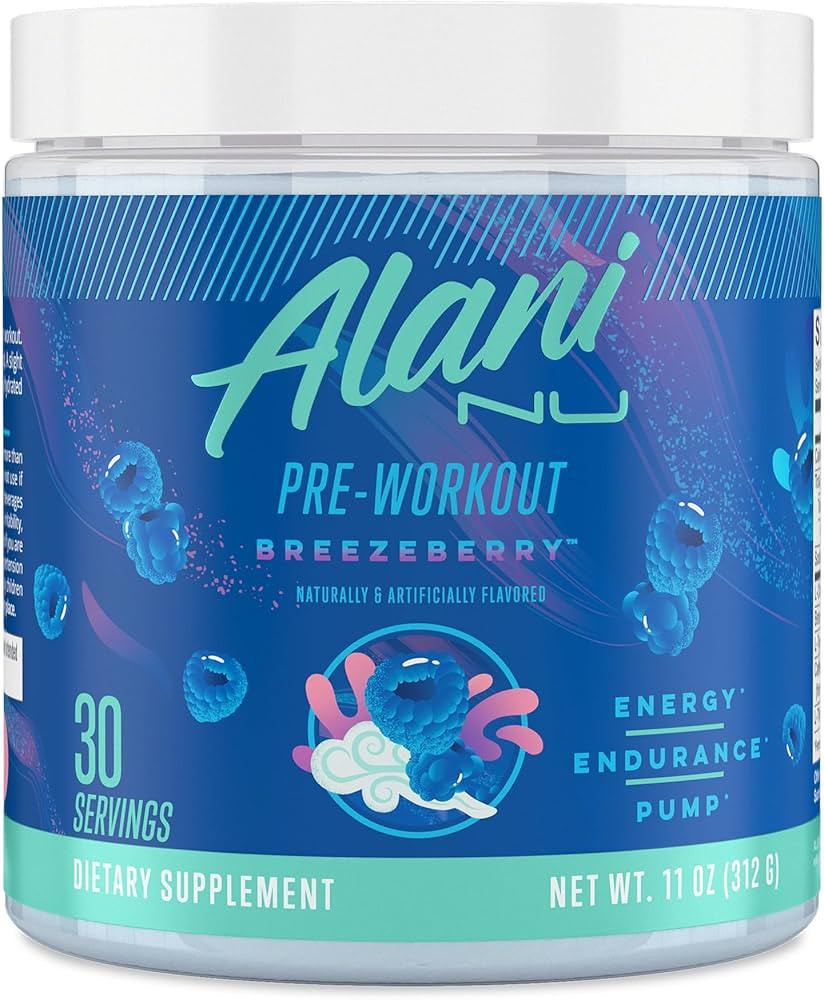 Alani Nu Pre Workout Powder BREEZEBERRY | Amino Energy Boost | Endurance Supplement | Sugar Free ... | Amazon (US)
