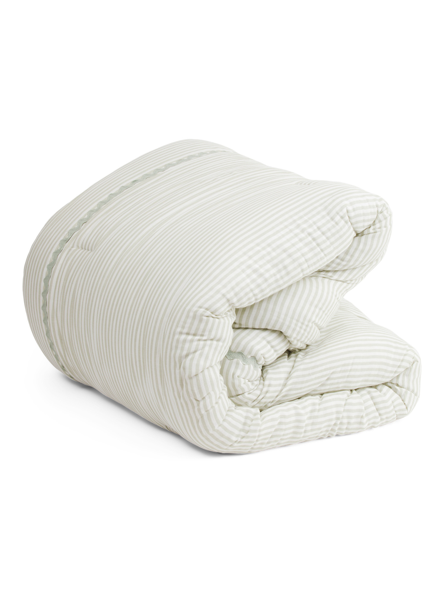 Cotton Gauze Striped Comforter Set With Ric Rac Border | TJ Maxx